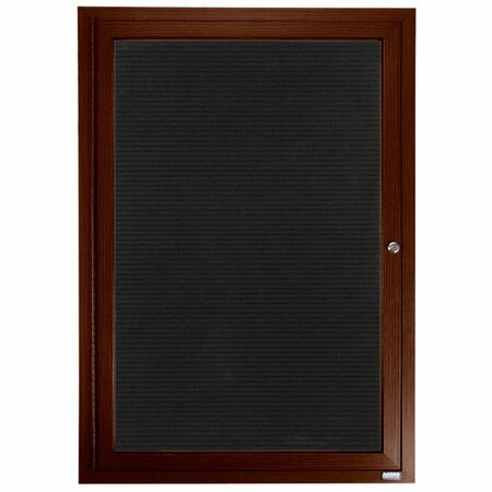 AARCO OBC3672R 36in x 72in Enclosed Indoor Hinged Locking 2 Door Bulletin Board with Natural Oak Frame 116OBC3672R